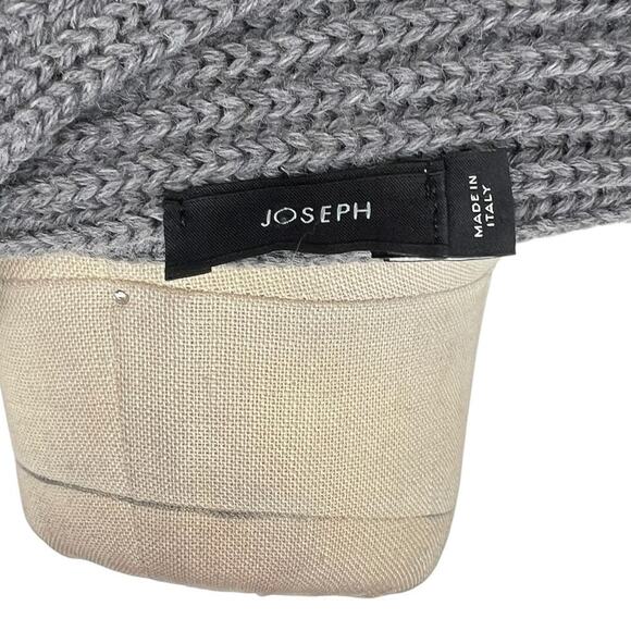 JOSEPH Off the Shoulder Asymmetric Ribbed Sweater Wool Gray Size XS - Picture 10 of 13